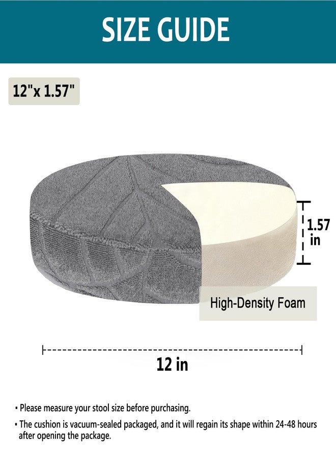 KRFOONN وسادة كرسي بار مقاومة للماء من KRFOONN، مقاس 12 بوصة، وسادة مقعد دائرية ناعمة مبطنة بالإسفنج، وسائد بار دائرية مانعة للانزلاق، وسادة كرسي، أغطية كراسي بار قابلة للغسل مع قاعدة مطاطية (12 بوصة، رمادي داكن) - Image 2
